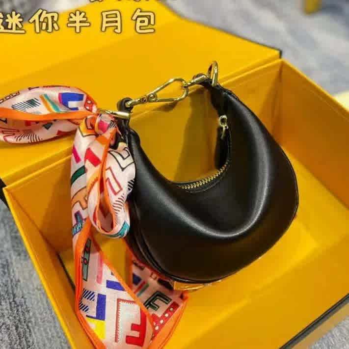 Black Fendi Fendigraphy Mini White Handbag