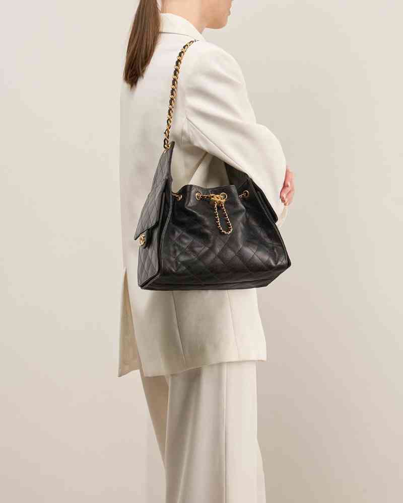 Chanel Maxi Black Iconic Shoulder Bag-1