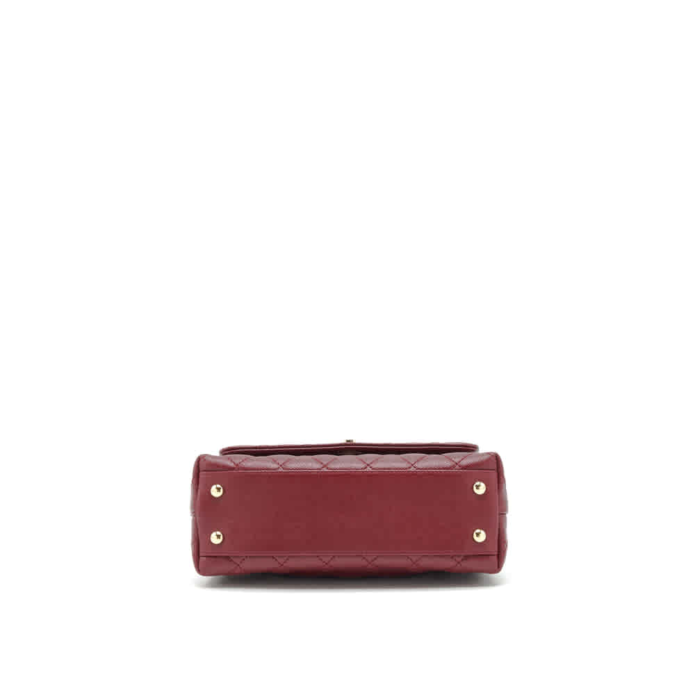 Chanel Coco Classic Wine Top Handle Suede Sling Bag-2