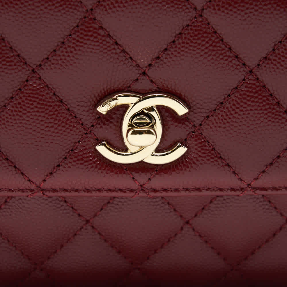 Chanel Coco Classic Wine Top Handle Suede Sling Bag-8