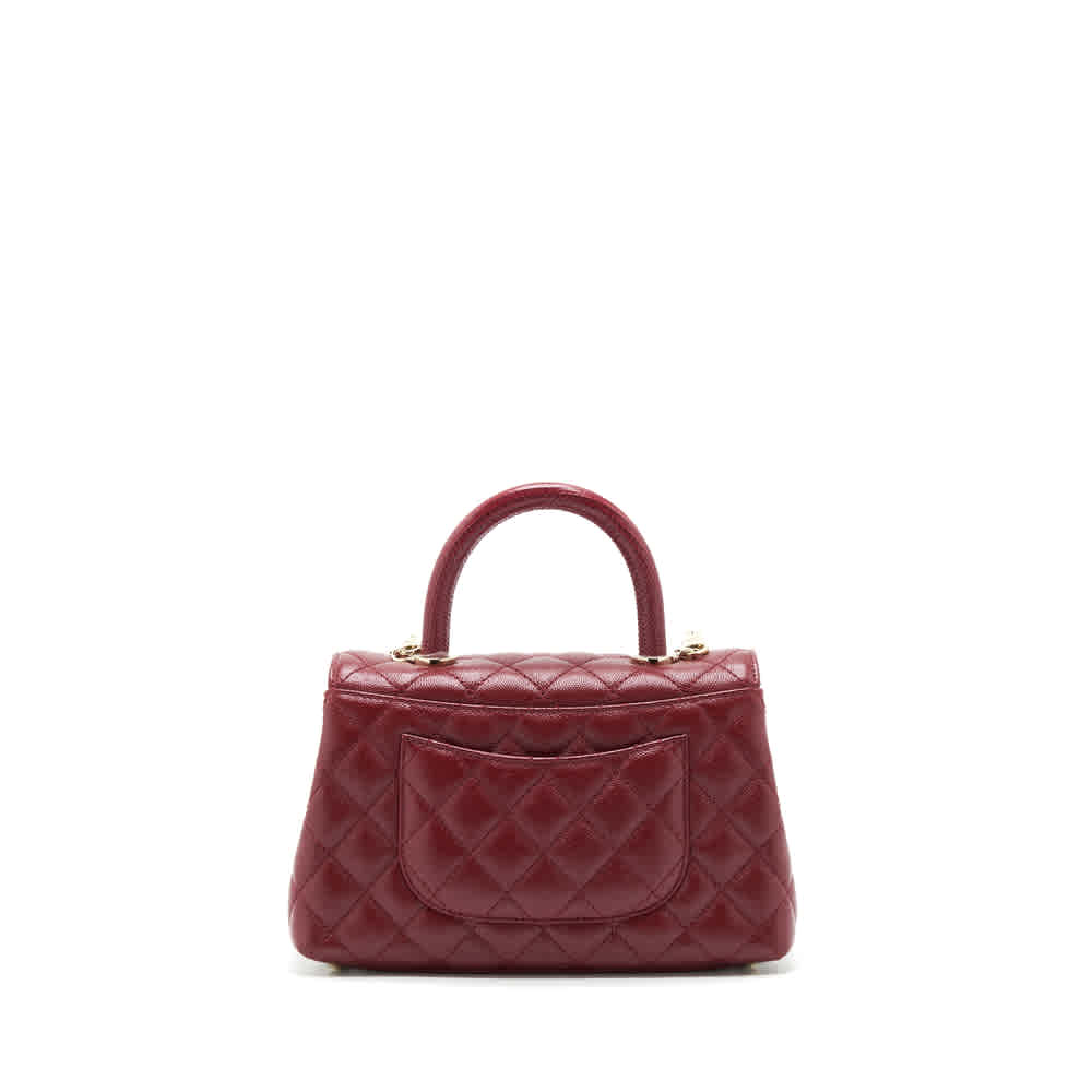 Chanel Coco Classic Wine Top Handle Suede Sling Bag-1