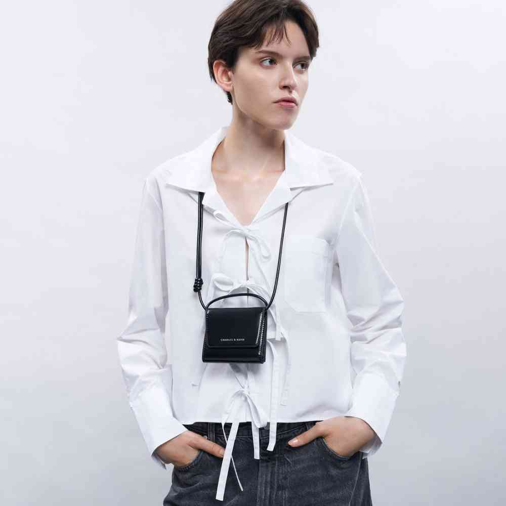 Charles & Keith Irie Black Wallet Cum Nano Sling Bag-1