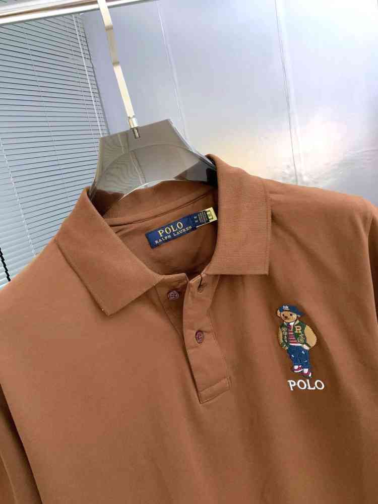 Ralph Lauren Brown Premium Collar T-shirt-thumb-2