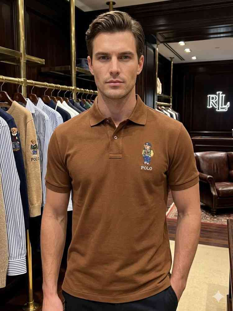 Brown Ralph Lauren Green Premium Collar T-shirt