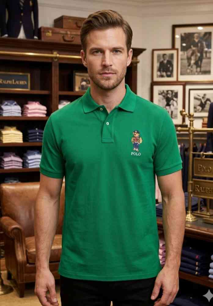 Ralph Lauren Green Premium Collar T-shirt-thumb-0