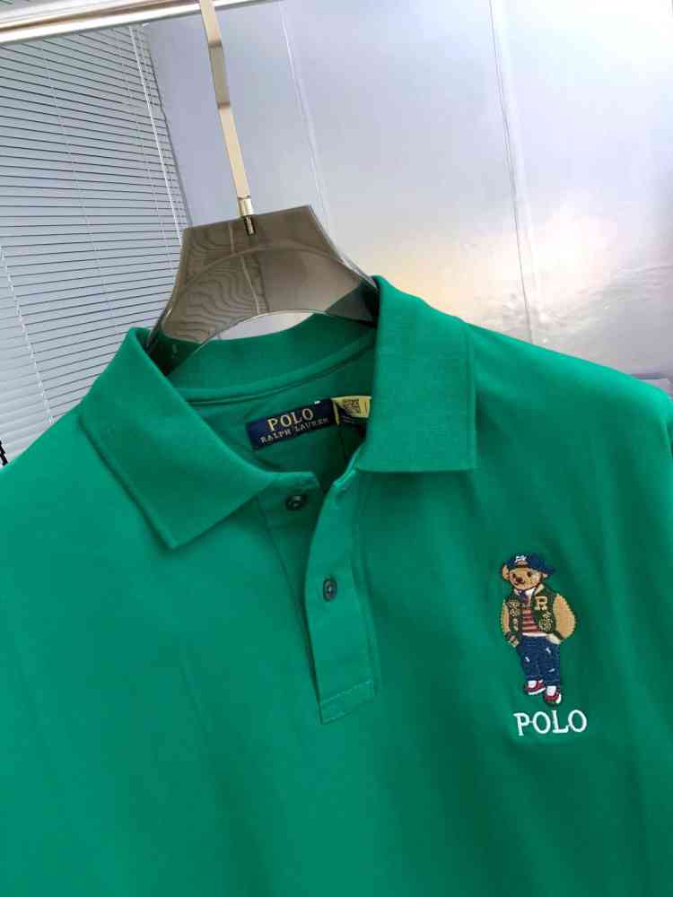 Ralph Lauren Green Premium Collar T-shirt-thumb-2