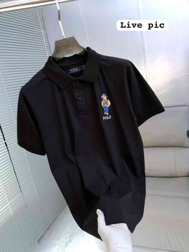 Ralph Lauren Black Premium Collar T-shirt-thumb-1