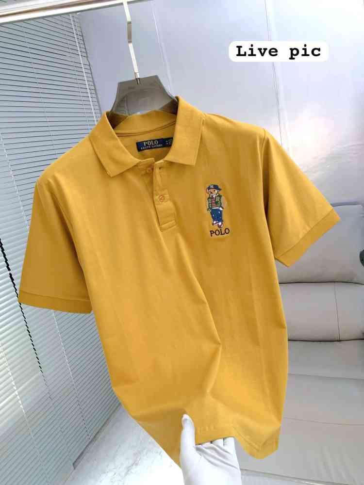 Ralph Lauren Yellow Premium Collar T-shirt-thumb-1