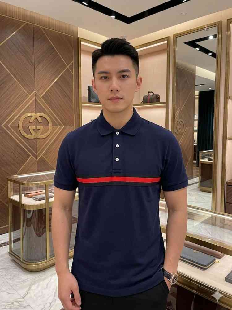 Blue Gucci Brown Premium Quality Polo T-shirt