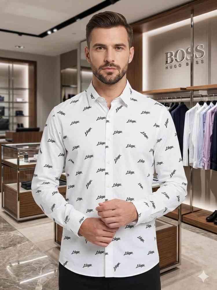 Hugo Boss White Premium Quality Shirt-thumb-0