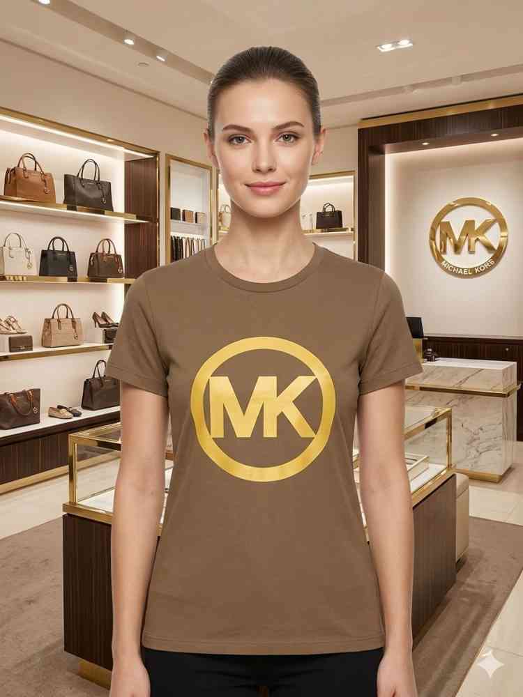 Brown Michael Kors Yellow Premium Quality Women T-shirt