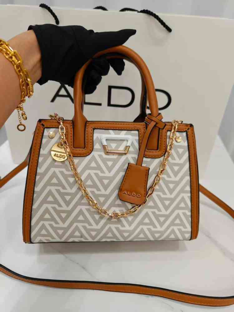 White Aldo Ashover Dark Brown Premium HandBag