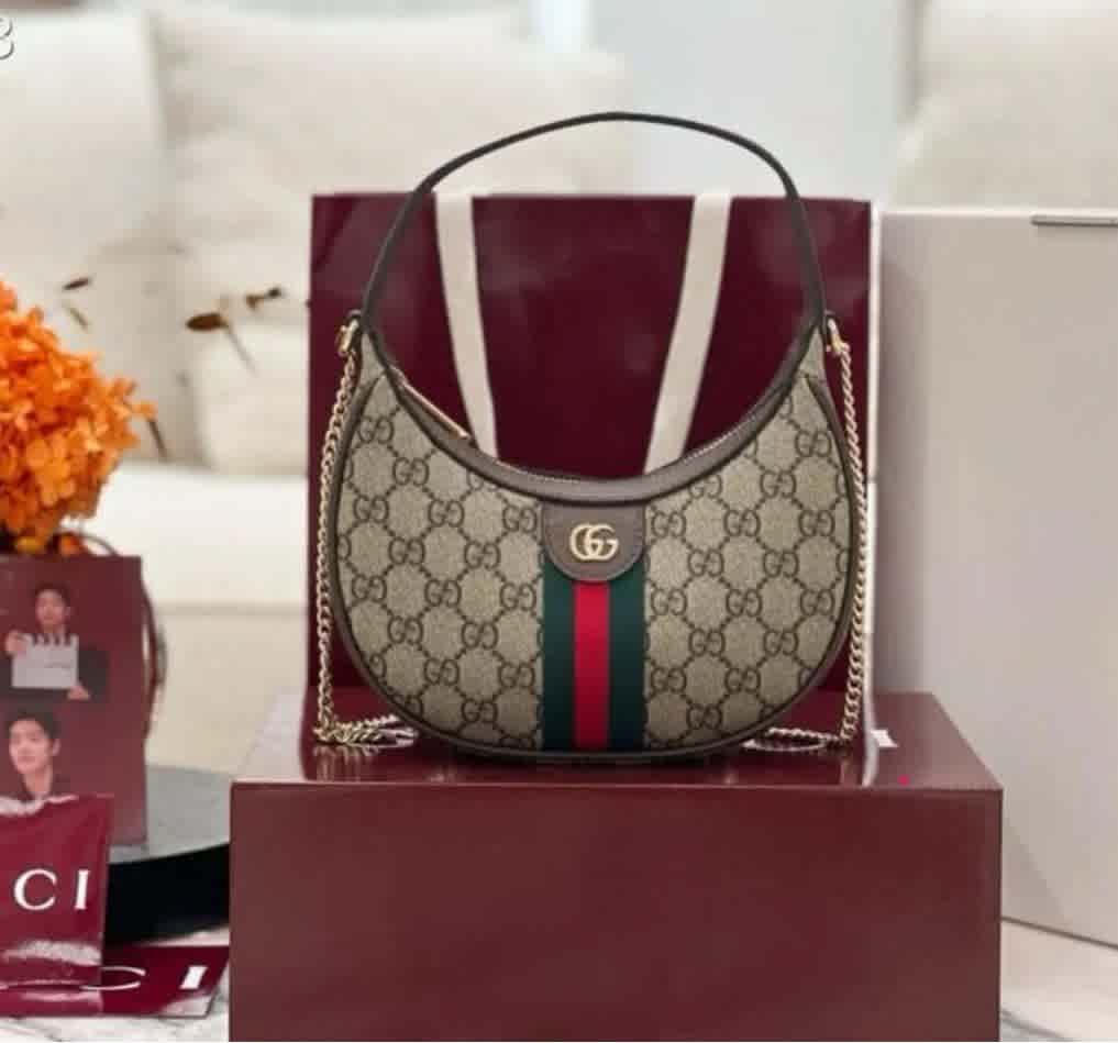 Beige Gucci GG Ophidia Small Wine HandBag
