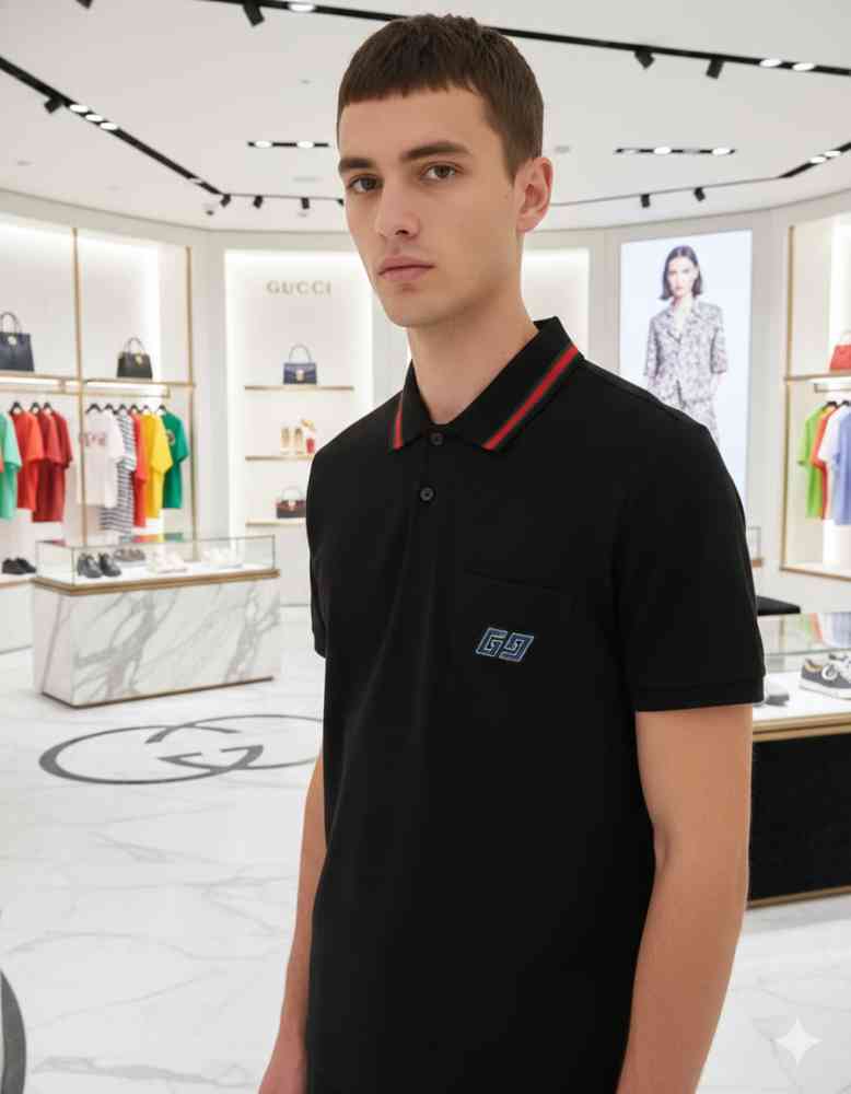 Gucci Black Premium Quality Polo T-shirt-thumb-0