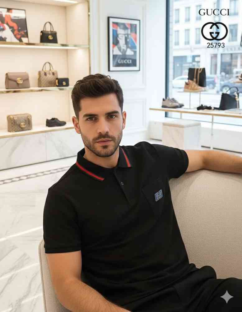 Gucci Black Premium Quality Polo T-shirt-thumb-1