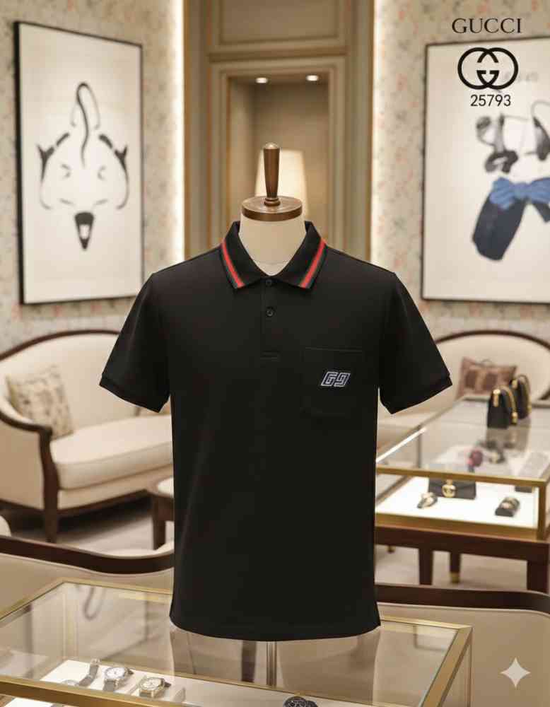 Gucci Black Premium Quality Polo T-shirt-thumb-3