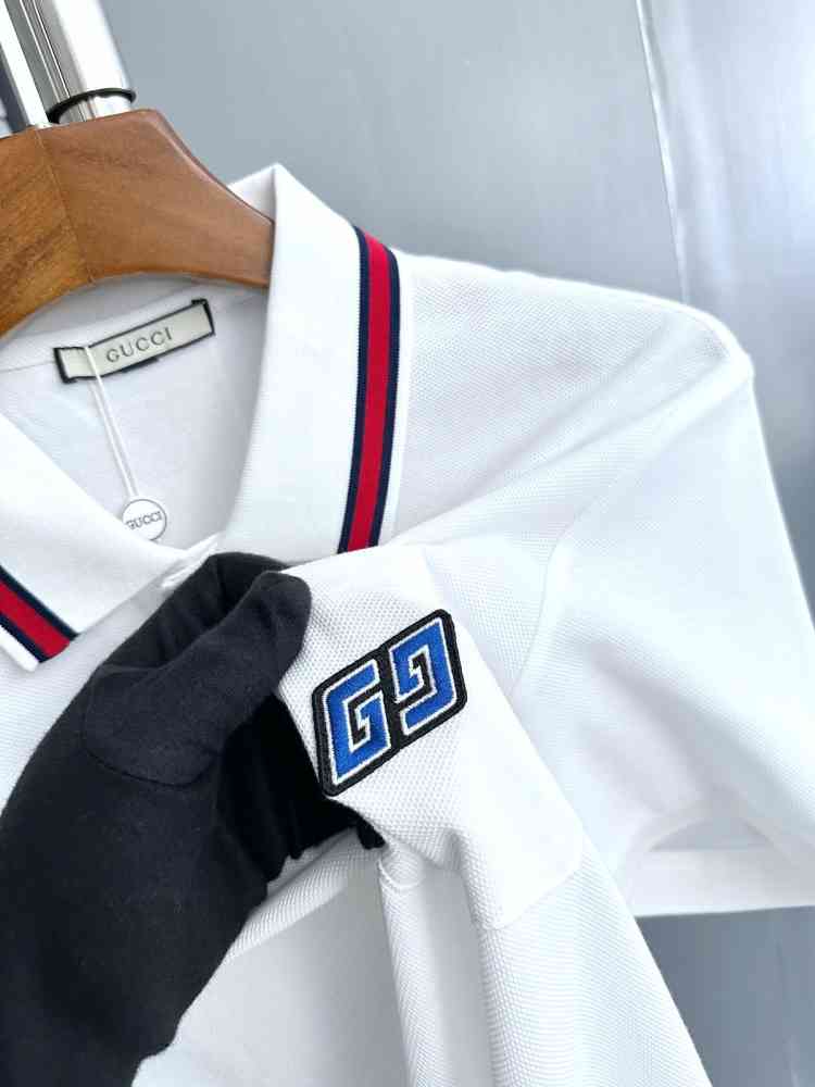 Gucci White Premium Quality Polo T-shirt-thumb-3
