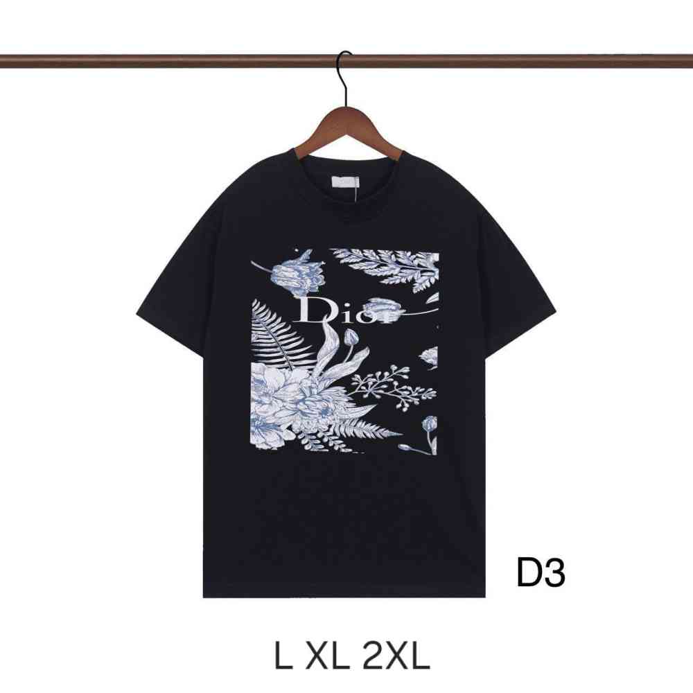 Black Dior White Premium Quality T-Shirt