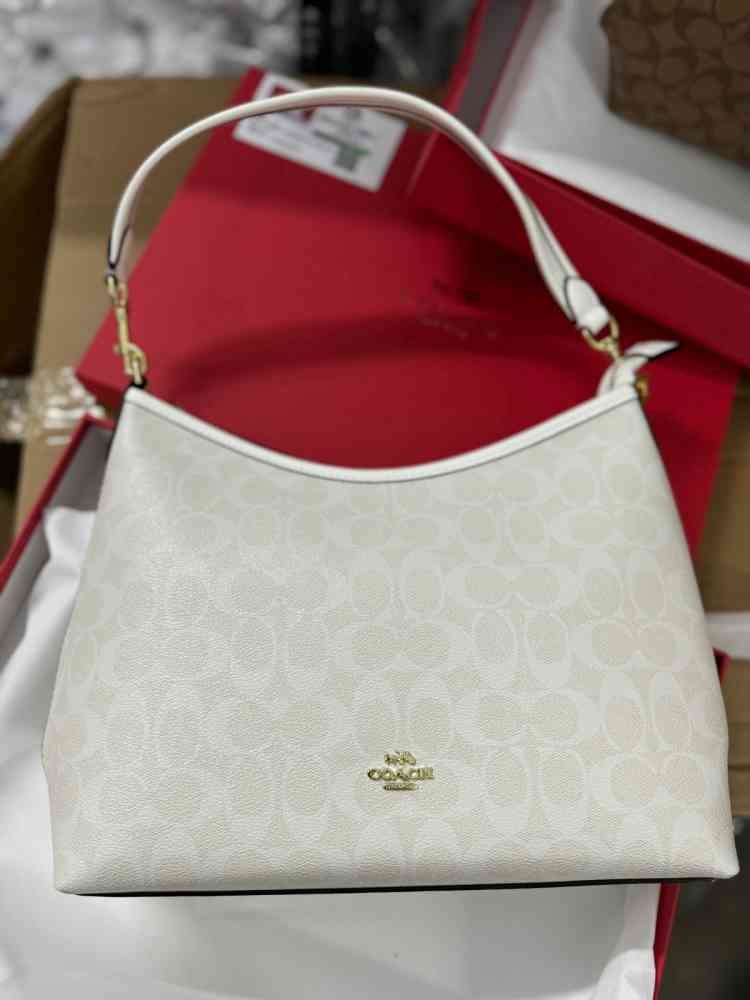 White Coach Laurel Beige HandBag
