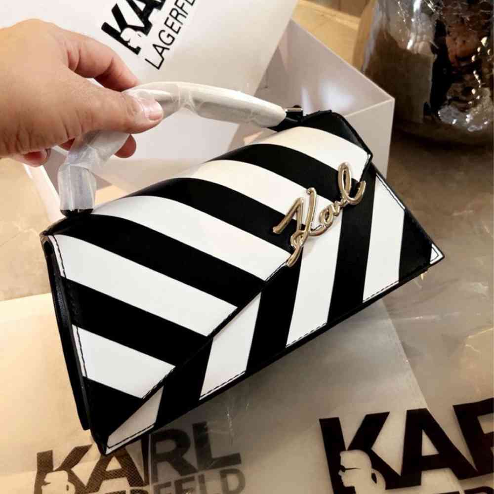 Karl Lagerfeld K Signature White/Black Crossbody Bag-thumb-0
