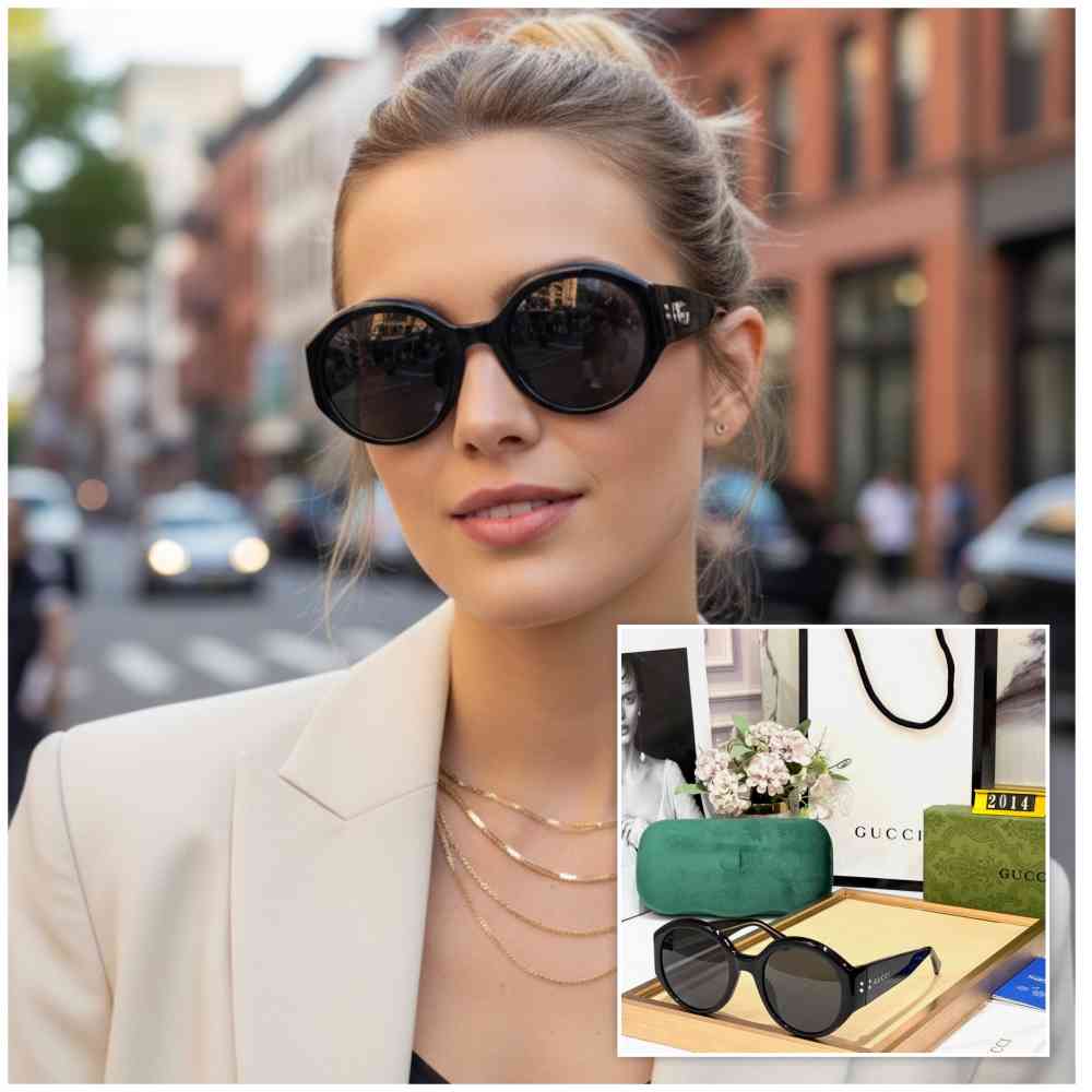 Gucci Black GG Women's Sunglasses-thumb-3