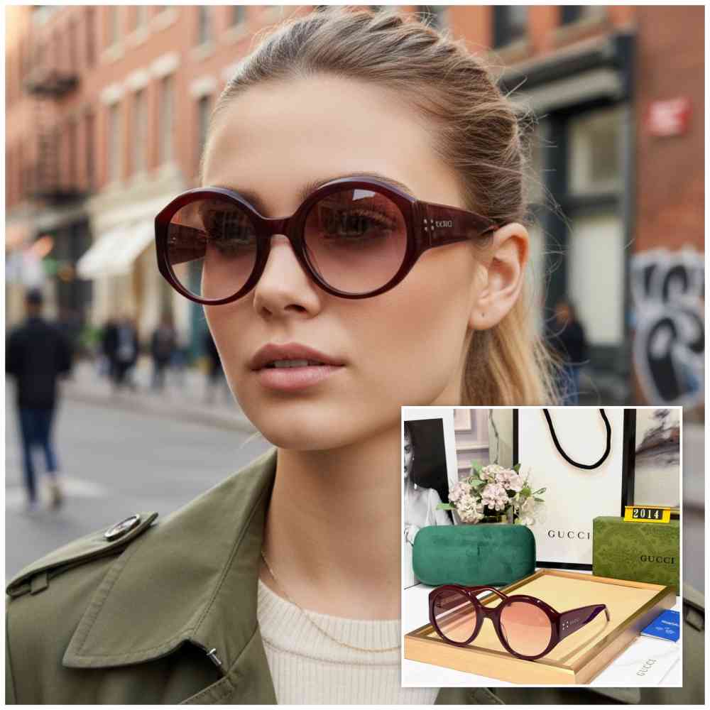 Gucci Wine GG Women's Sunglasses-thumb-2