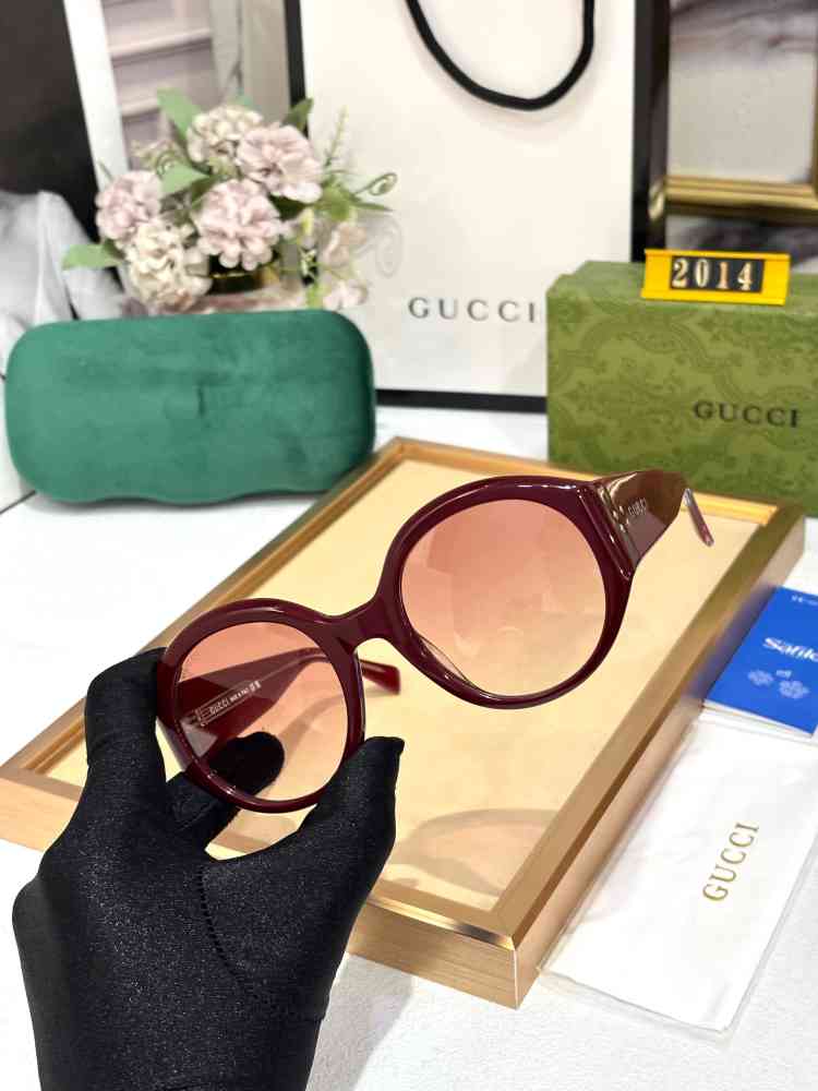 Gucci Wine GG Women's Sunglasses-thumb-3
