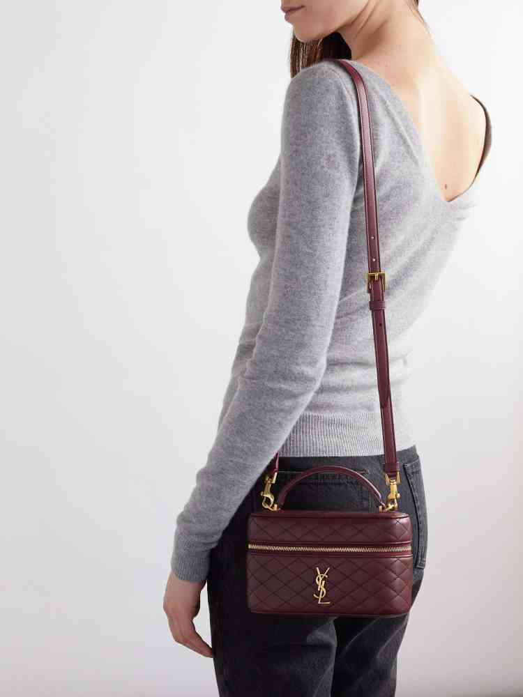 YSL Gaby Vanity Small Wine HandBag-2