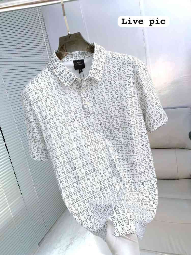 Armani Exchange White Premium Quality Polo Shirt-thumb-4