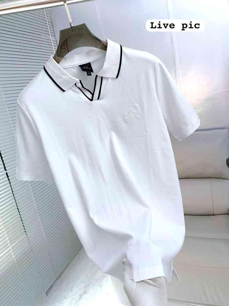 Armani Exchange White Premium Quality Polo Shirt-thumb-1