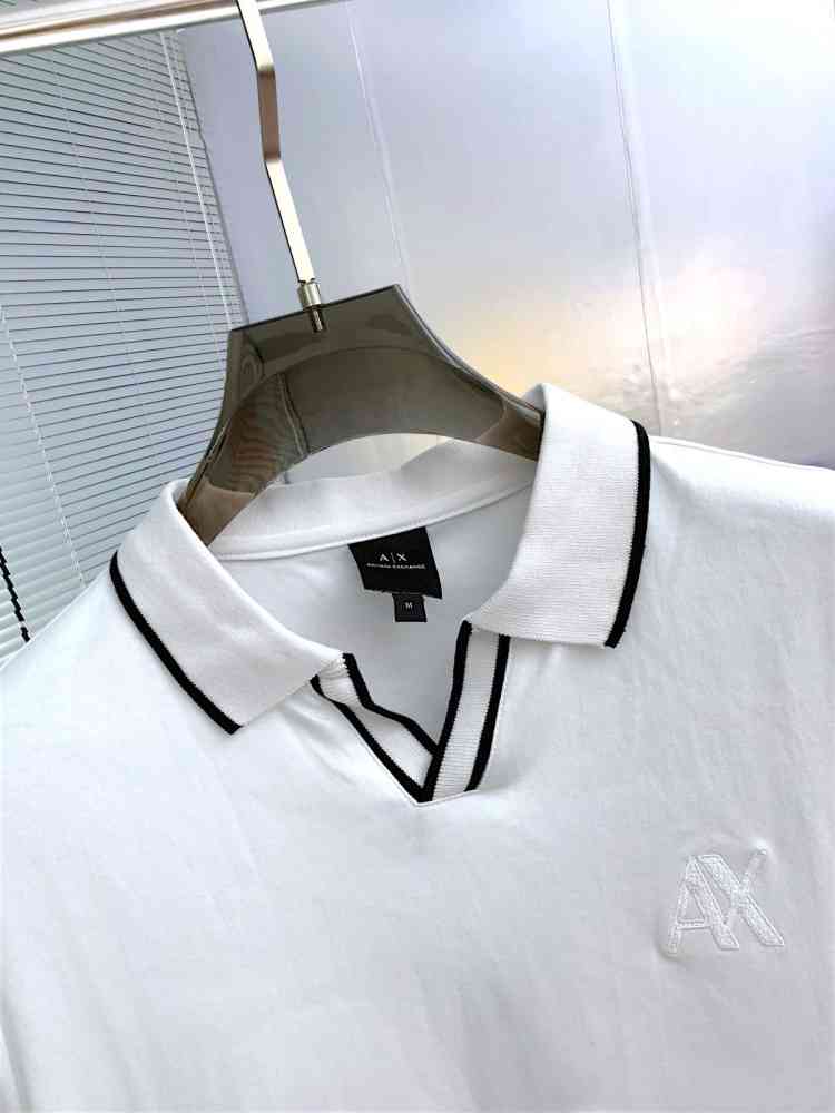 Armani Exchange White Premium Quality Polo Shirt-thumb-2