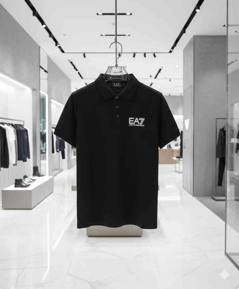 Emporio Armani Black Premium Quality Polo T-shirt-thumb-2