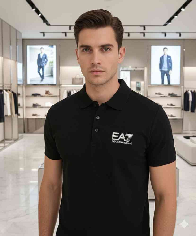 Emporio Armani Black Premium Quality Polo T-shirt-thumb-0