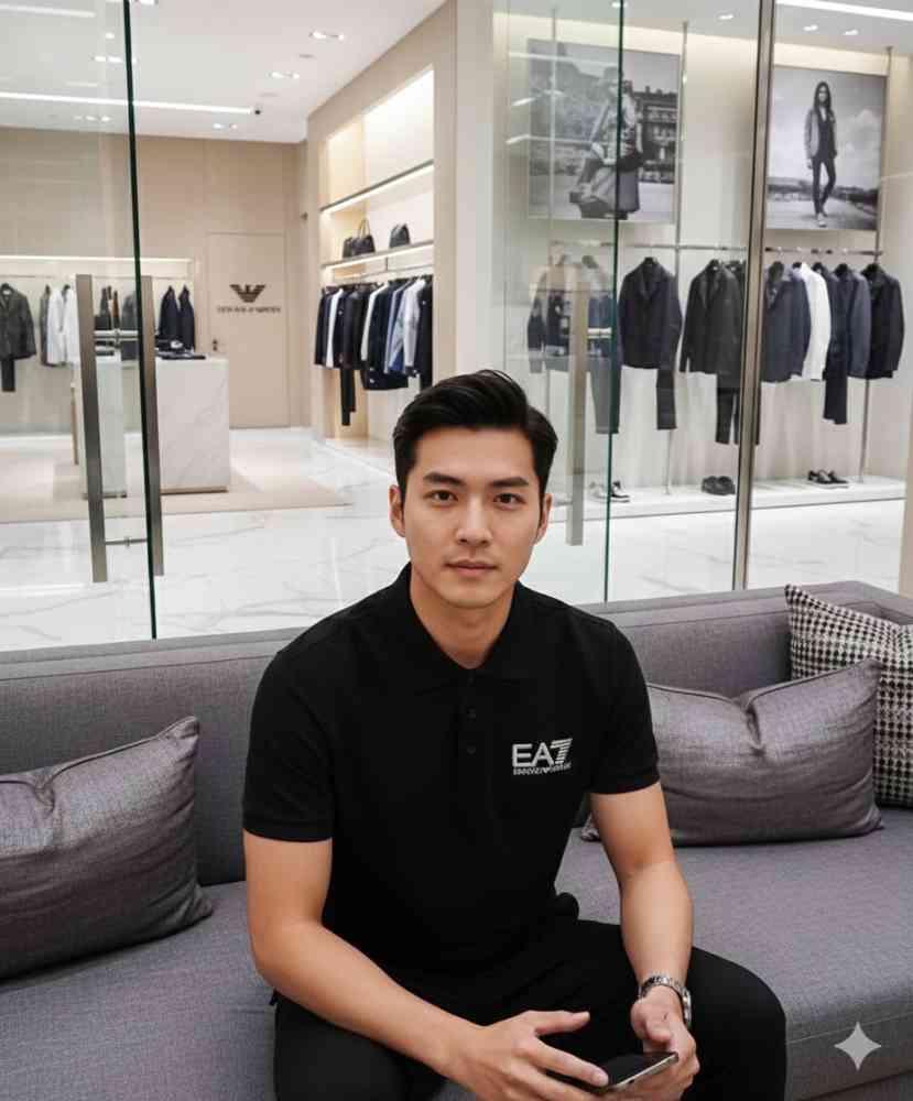 Emporio Armani Black Premium Quality Polo T-shirt-thumb-3