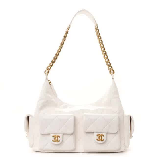 White Chanel 25C Black Premium Shoulder Bag