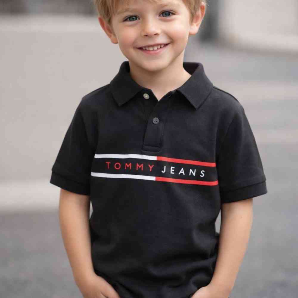 Tommy Hilfiger Black Kids Premium Quality T-shirt-thumb-0