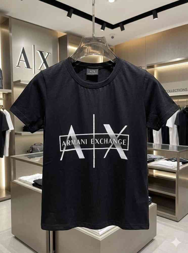 Armani Exchange Black Premium Quality Women T-shirt-thumb-0