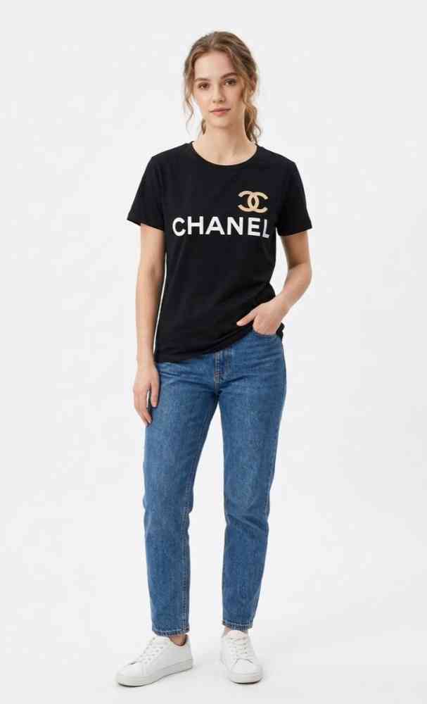 Chanel Black Premium Quality T-Shirt-thumb-0