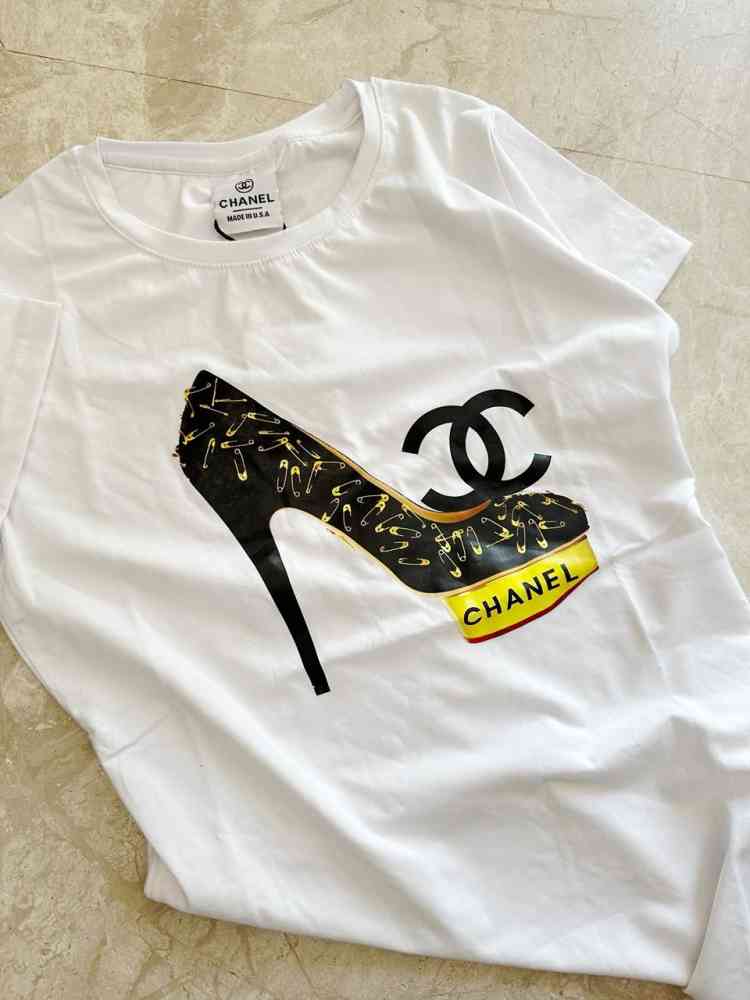 Chanel White Premium Quality T-Shirt-thumb-2