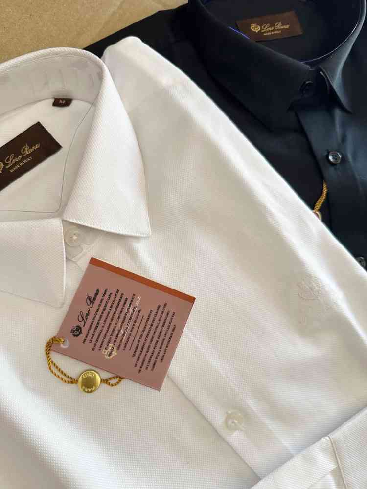 Loro Piana Embroidered White Premium Cotton Shirt-thumb-3