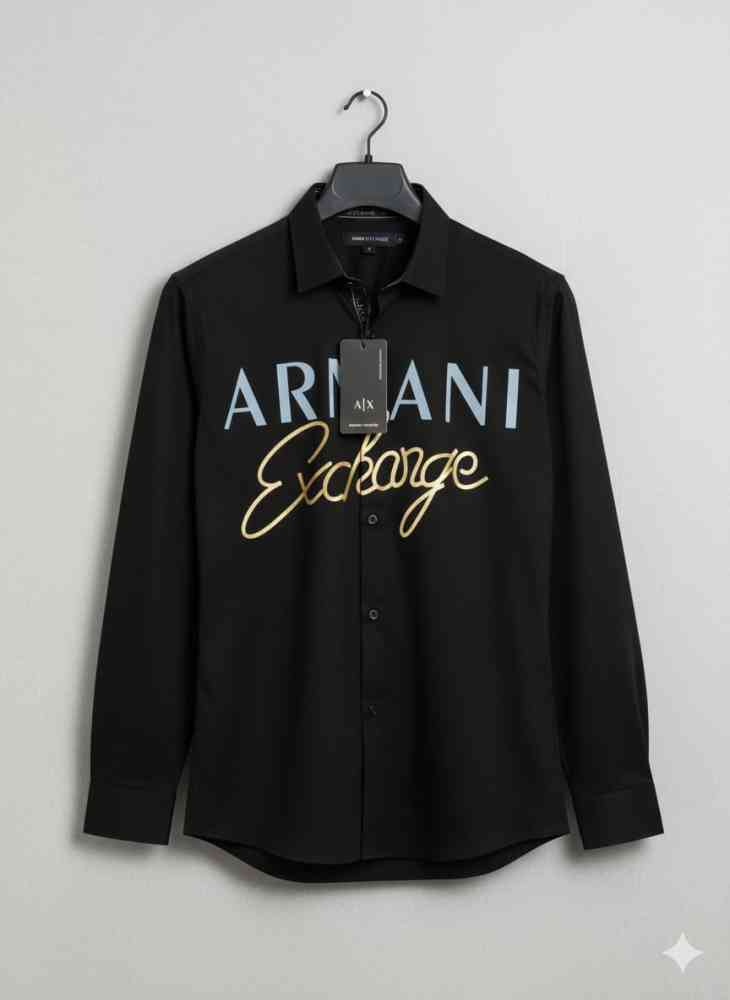 Black Armani Exchange White Premium Quality Cotton Shirt
