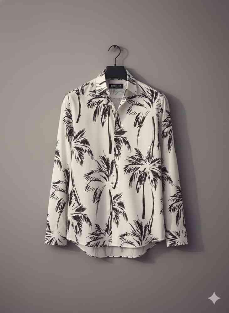 Balmain Embroidered White Premium Cotton Shirt-thumb-1