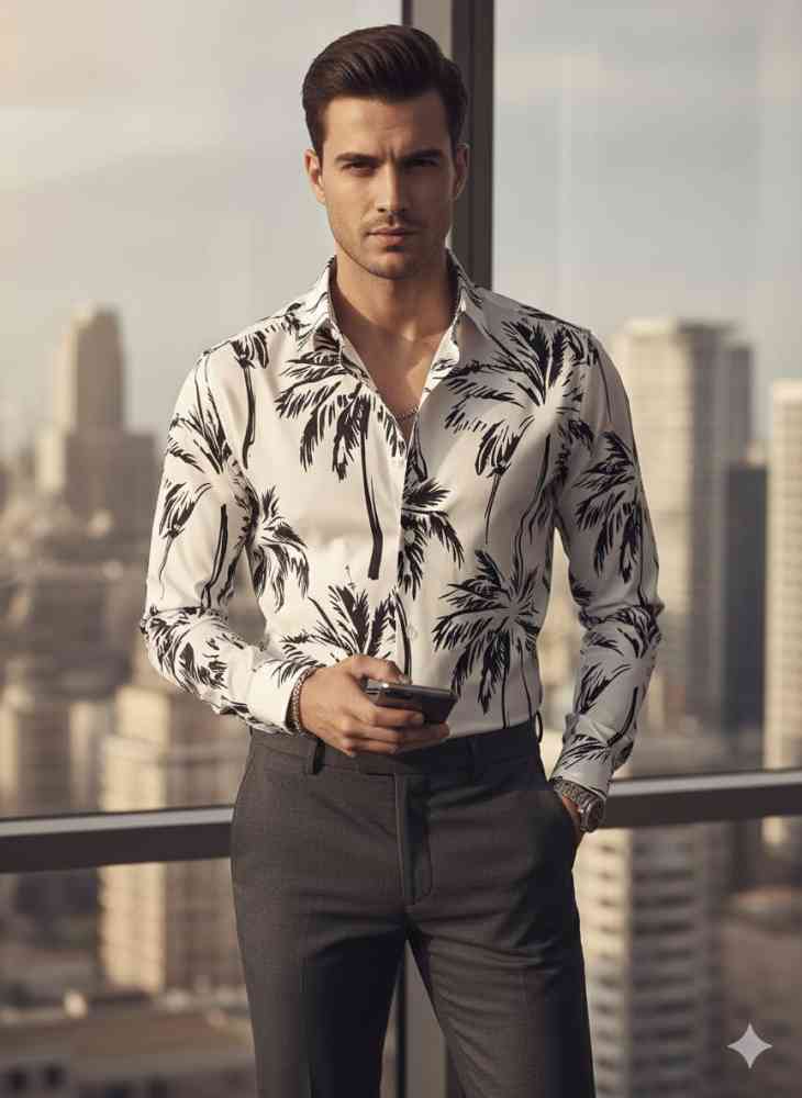 White Balmain Embroidered Black Premium Cotton Shirt