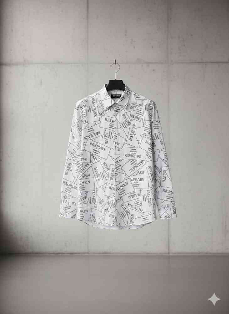 Balmain Embroidered White Premium Cotton Shirt-2