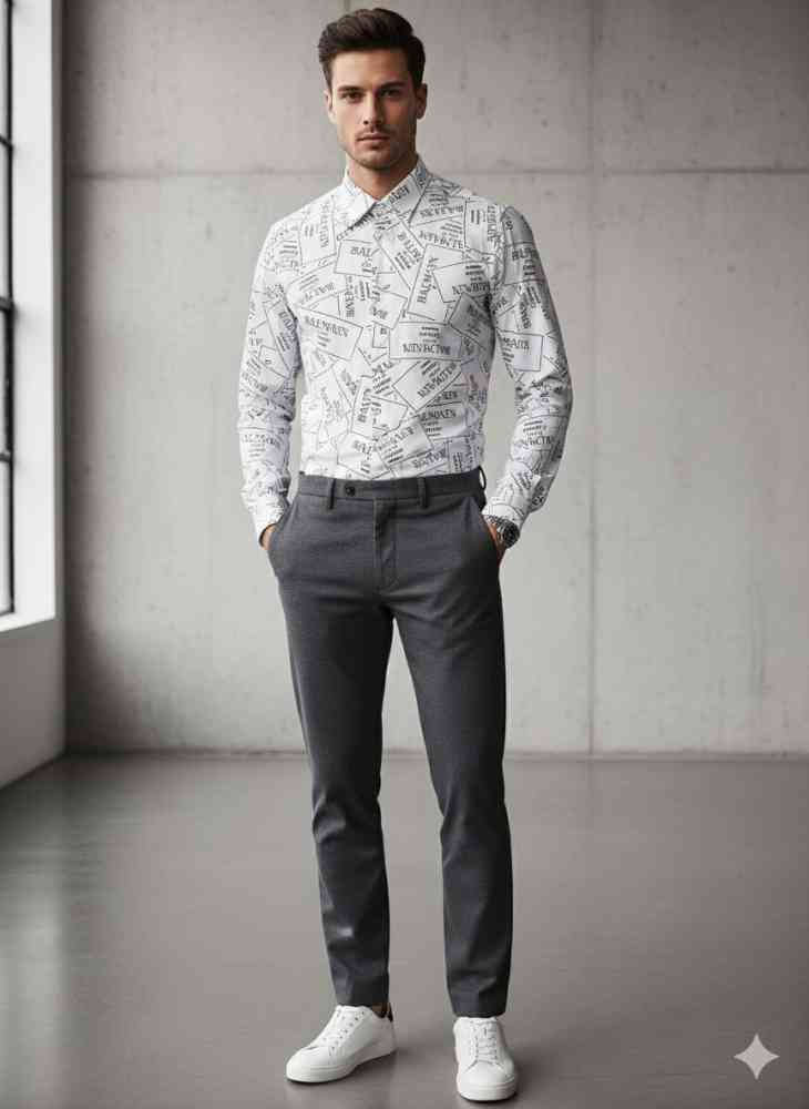 Balmain Embroidered White Premium Cotton Shirt-1