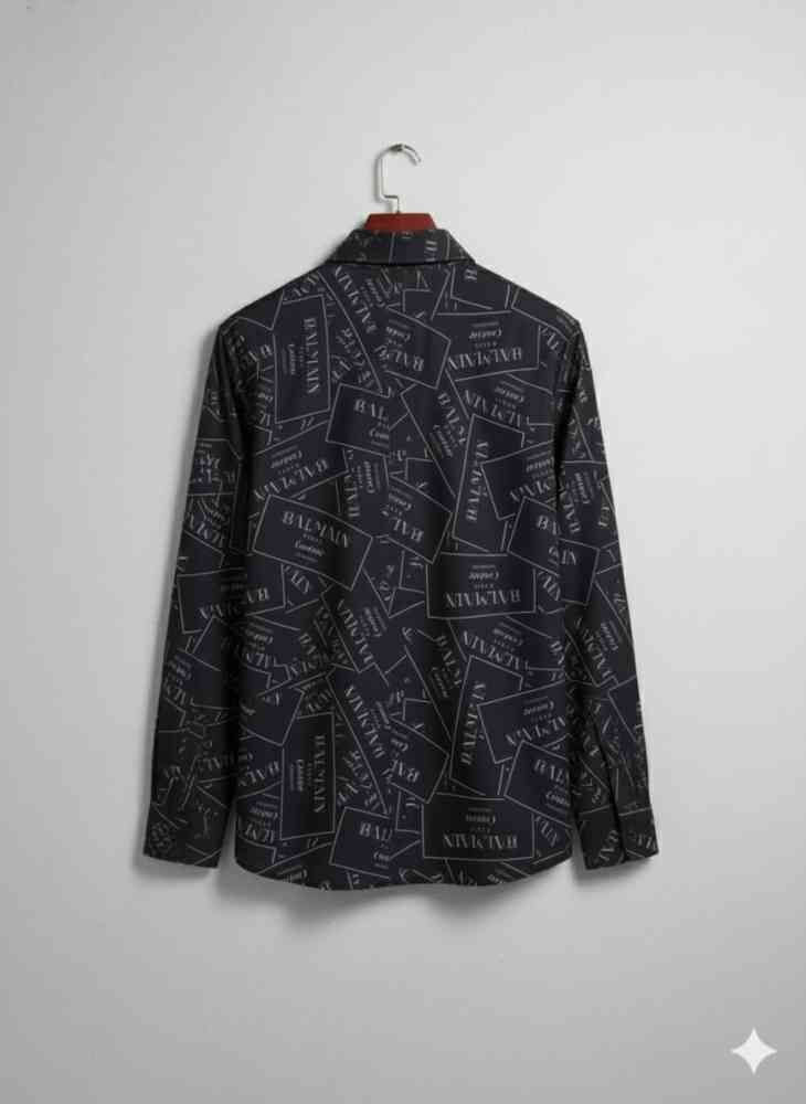 Balmain Embroidered Black Premium Cotton Shirt-2