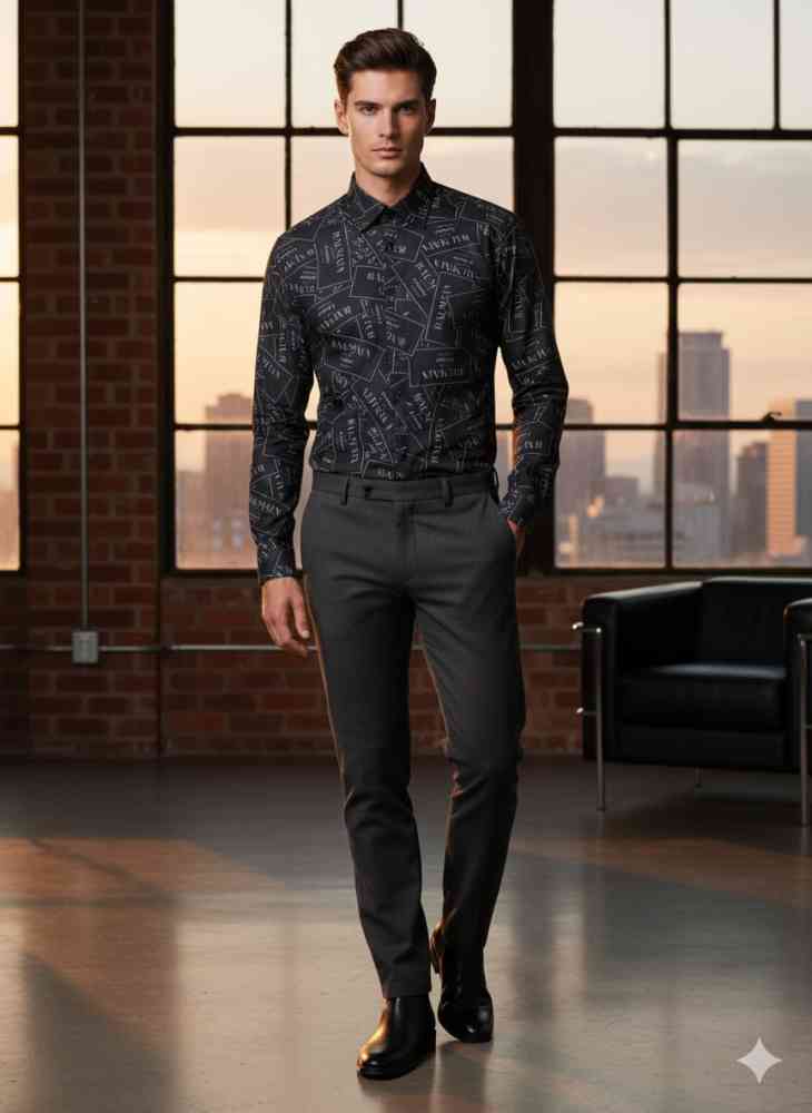 Black Balmain Embroidered White Premium Cotton Shirt