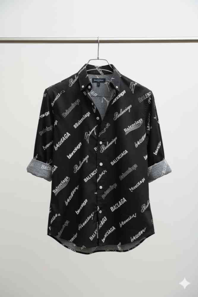 Black Balenciaga White Premium Quality Shirt