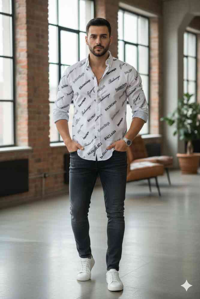Balenciaga White Premium Quality Shirt-thumb-1