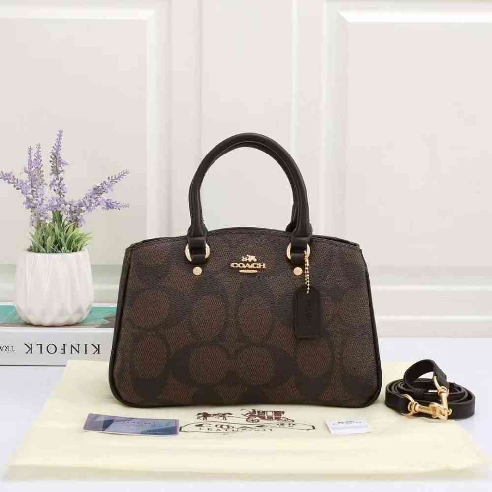 Dark Brown Coach C Logo Darcie Black HandBag